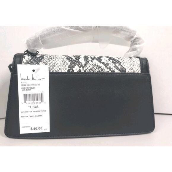 Nicole Miller Crossbody Bag Black And White Animal Print NWTS - Picture 8 of 10
